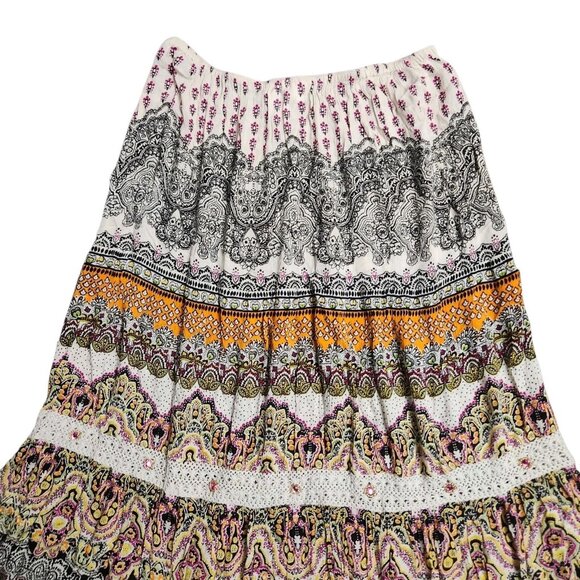 Forbidden Los Angeles Size XL - 3X Boho Gypsy Skirt Tiered Maxi Hippie Festival - Picture 6 of 10